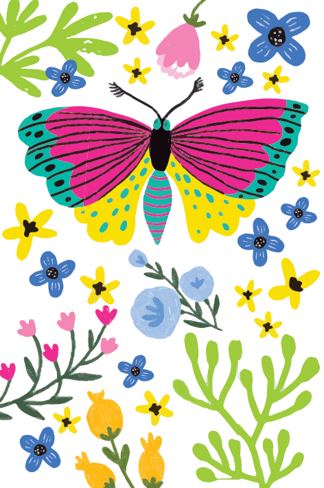 Flower Butterfly Smart Fabric