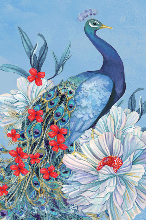 Peacock Garden Smart Fabric