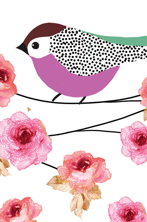 Bird and flower smart fabric